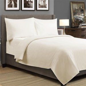 🎁 Millano  Organic Cotton 4-Piece Sheet Set Ivory